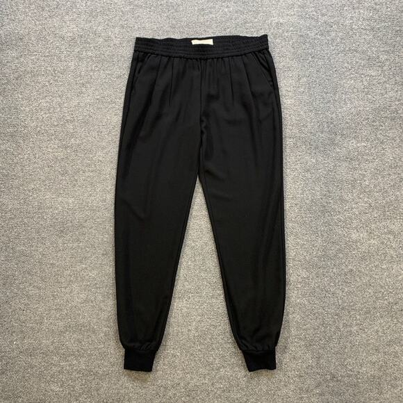 Joie Jogger Womens M Medium Black Mariner Pleated Elastic Waist Pockets Pants - Picture 2 of 10